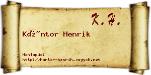 Kántor Henrik névjegykártya